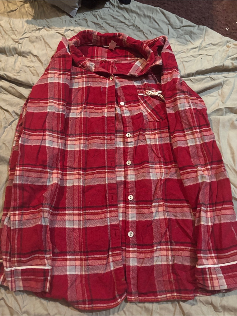 Gilligan & O'Malley Red Plaid Button-Down Shirt